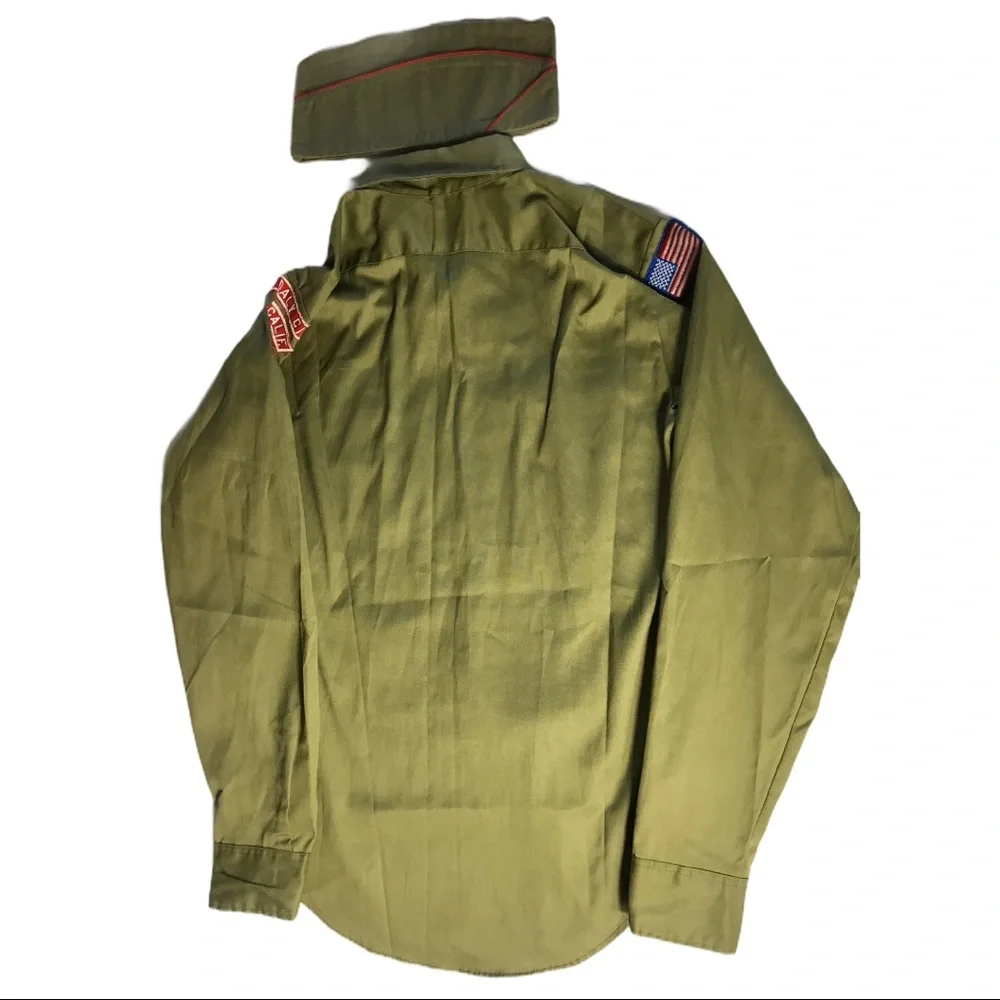 VINTAGE BOY SCOUT HAT & SHIRT with patches